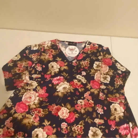 Women’s Southern Charm Boho Overall Rose Pattern V-Neck 3/4 Sleeves Size M - Picture 10 of 10